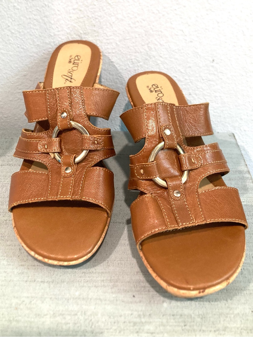 Euro Soft by Sofft Cassie Brown Leather Sandals 8M - Picture 9 of 10